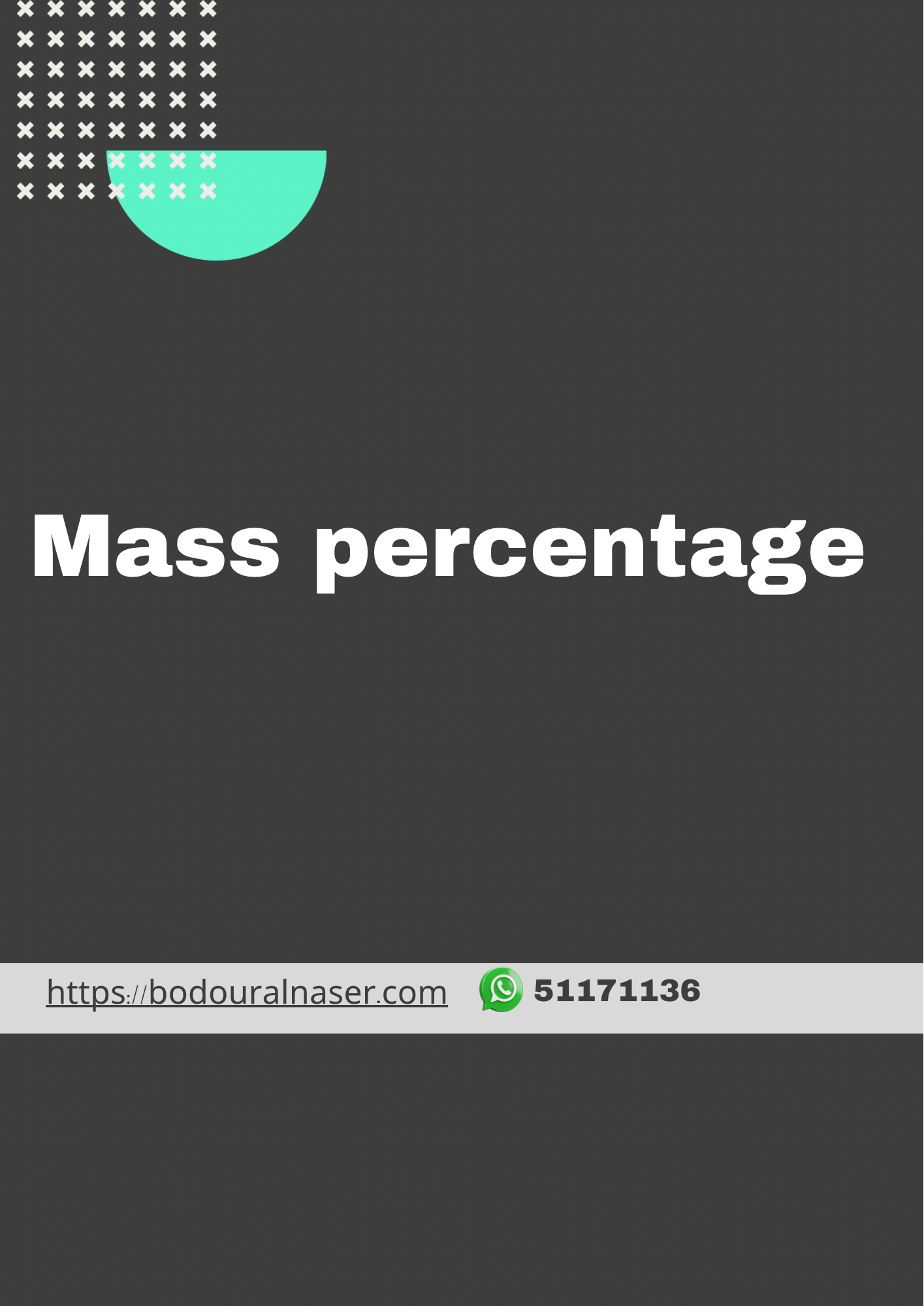 Mass percentage of the element in compound