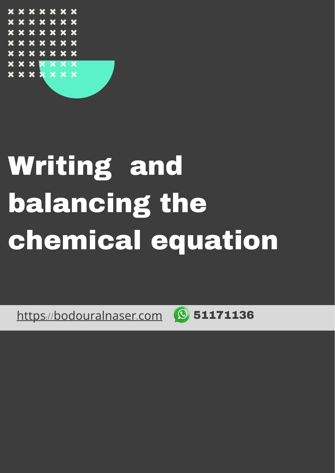 Writing & balancing a chemical equation