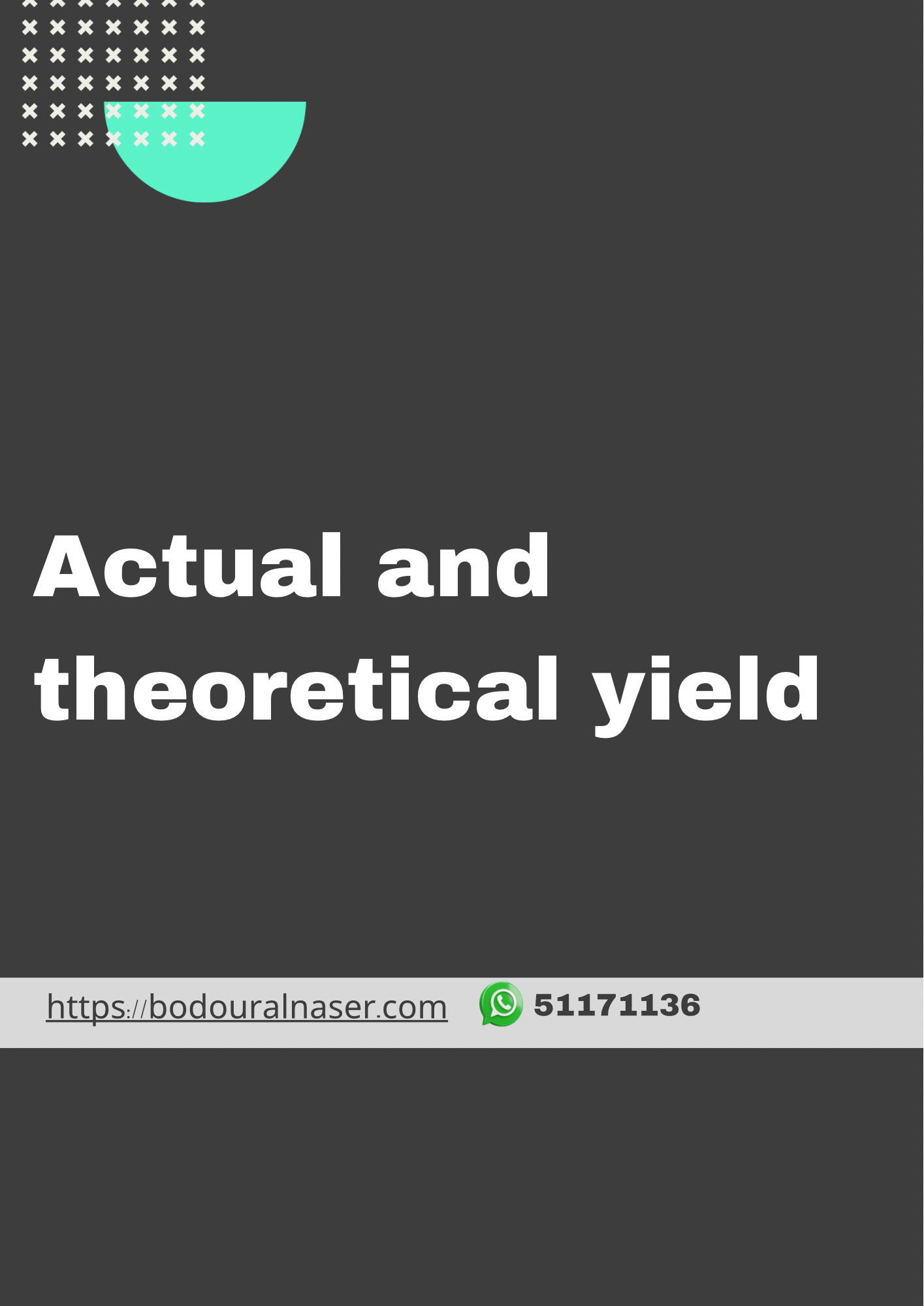 Actual and theoretical yield.