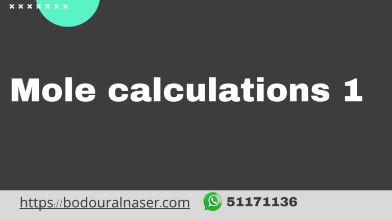 Mole calculations 1 and 2 together