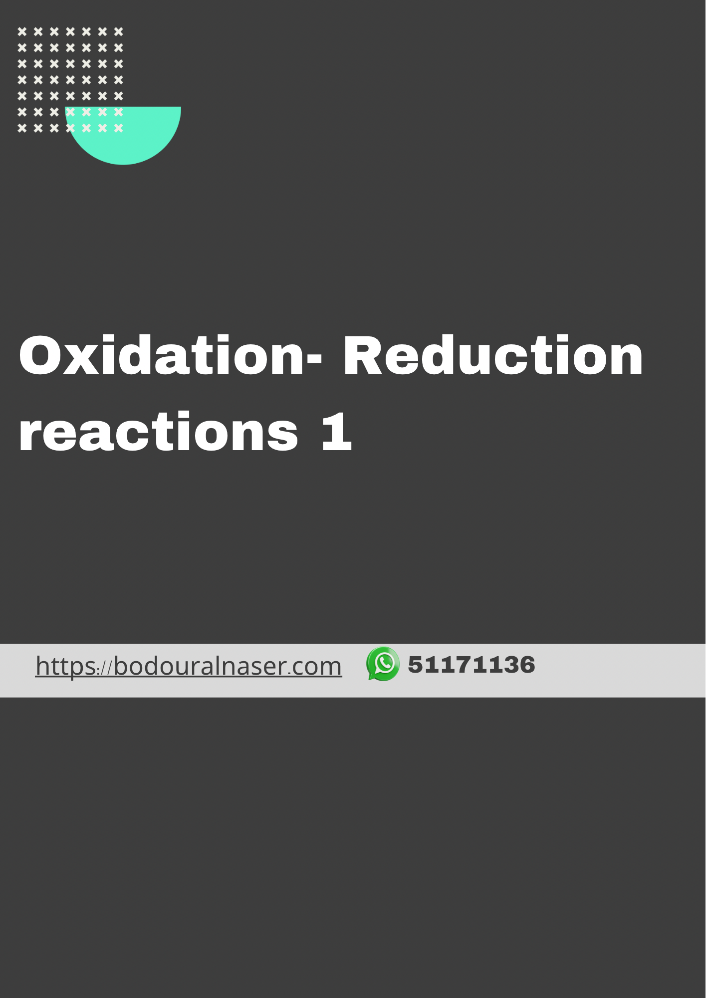 Oxidation – Reduction reactions 3 videos together