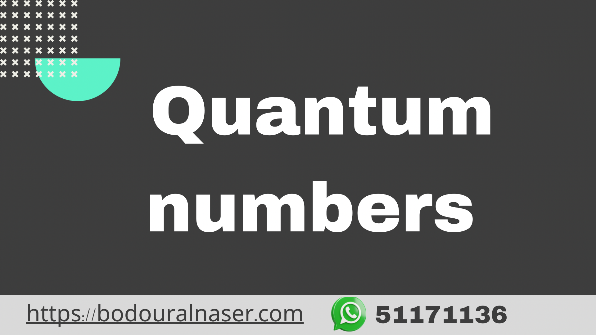Quantum numbers
