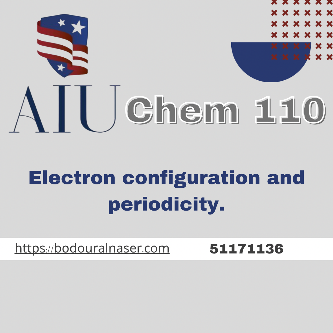 AIU – Chem 110 – Elecrton configuration.